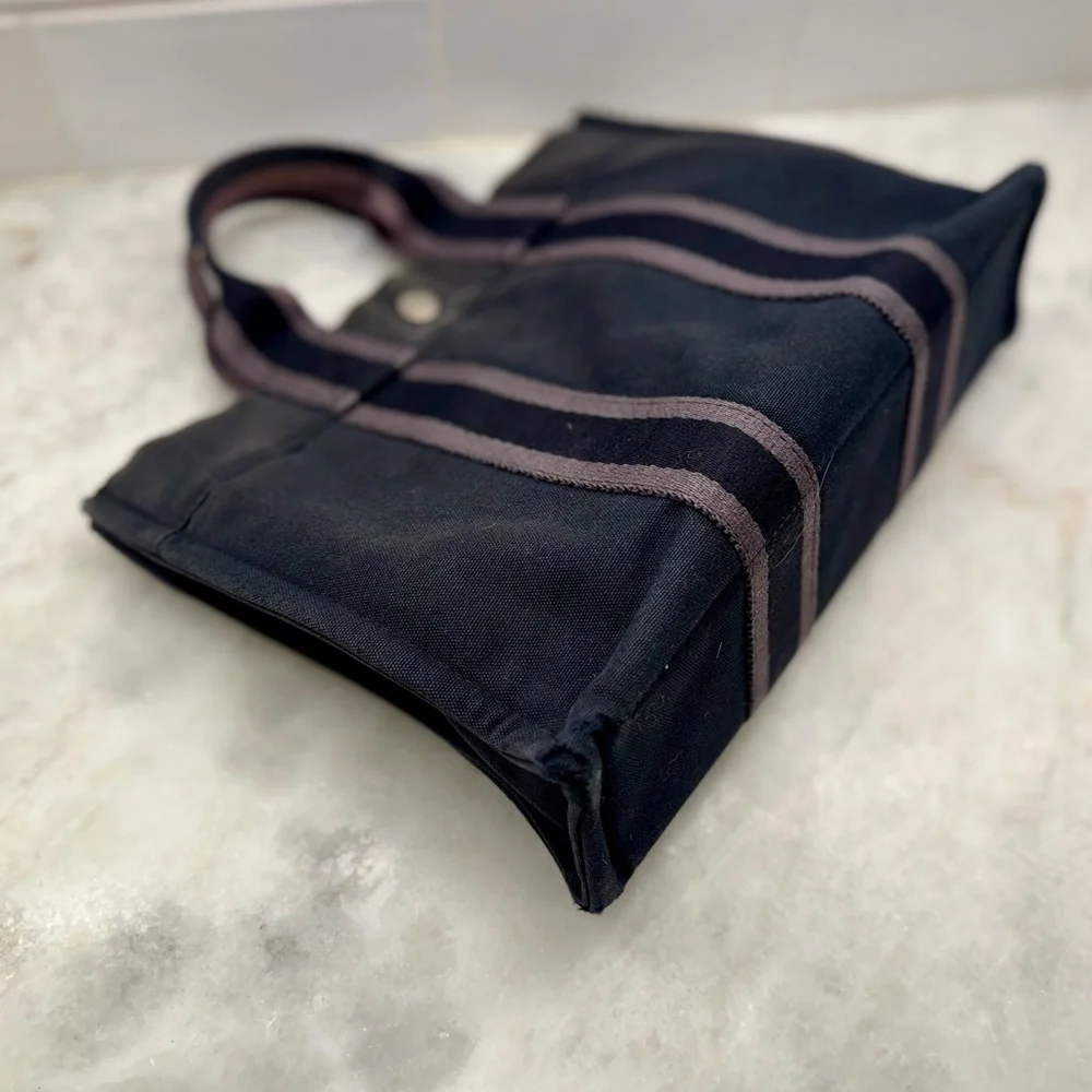 SOLD HERMES Vintage Unisex Y2K 100% Cotton Canvas Fourre Tout PM (Mini Tote) - Picture 4 of 16